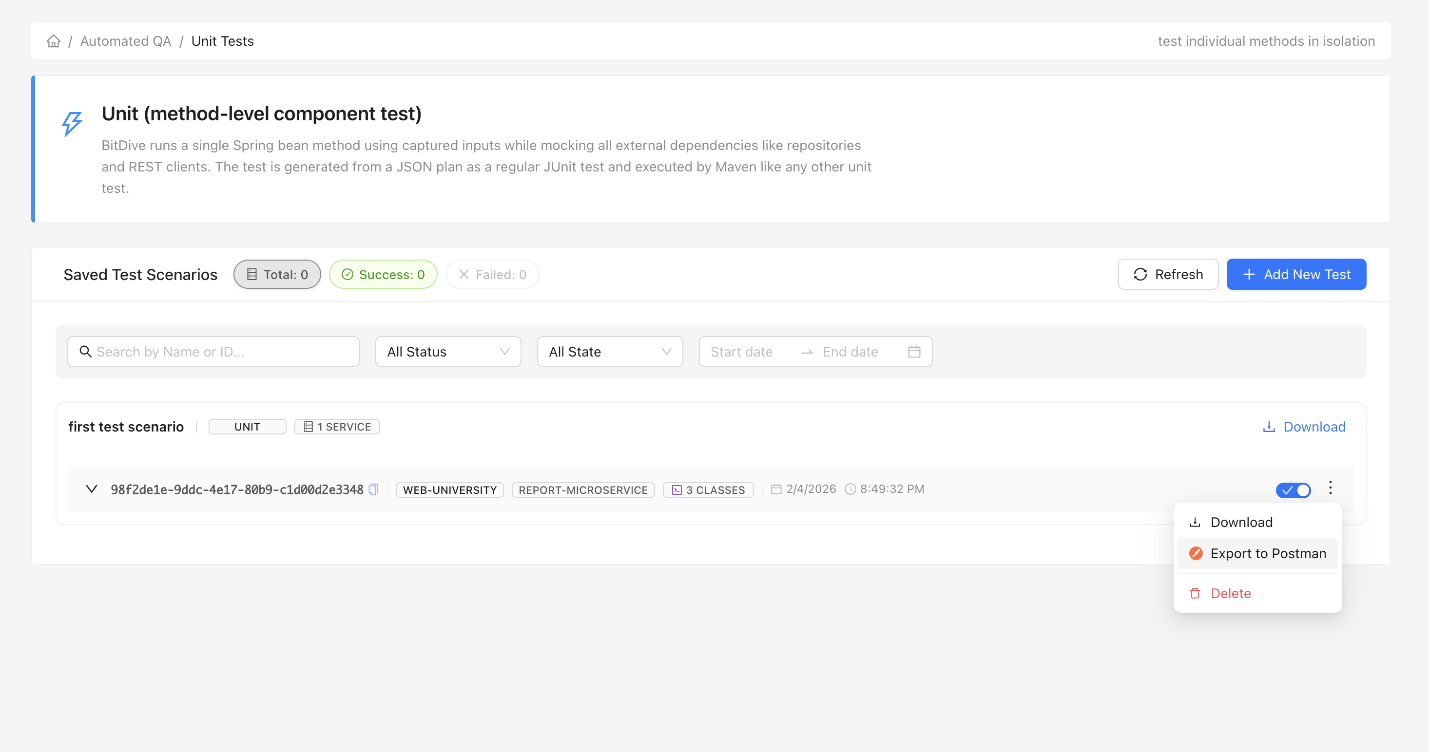 BitDive Postman Export - Converting full test scenarios into portable Postman collections