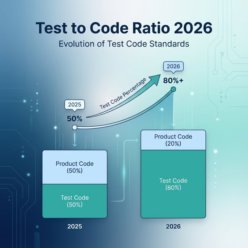 Test to Code Ratio Evolution - Why 50% test density is the new standard for software quality in 2026